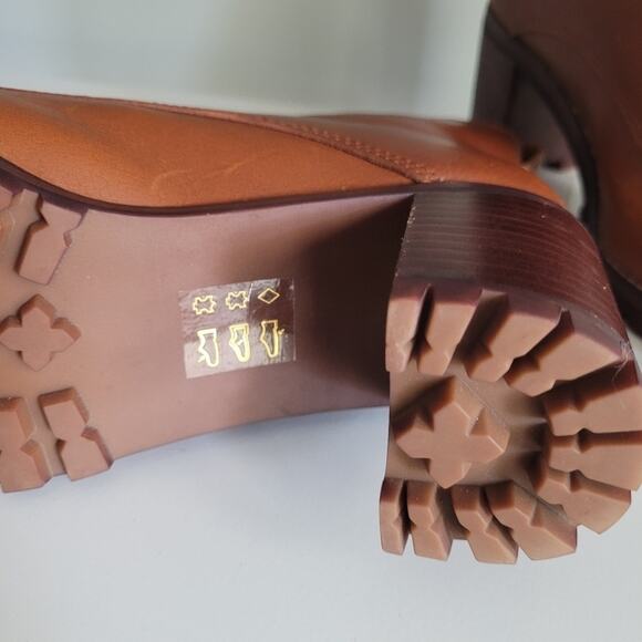 Madewell The Alyce Zip-Front Lugsole Boot in Dried Maple Caramel Brown -Size 7.5 - Picture 12 of 15